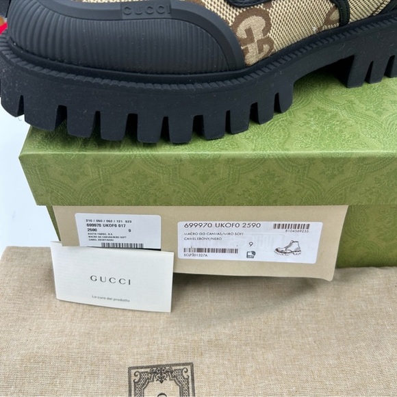 Men’s Gucci maxi logo GG combat boots size 9, made in Italy - Picture 5 of 8